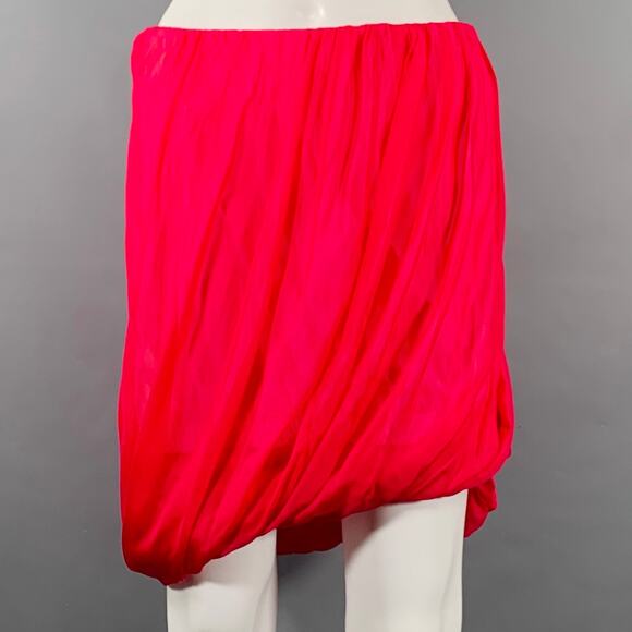 HELMUT LANG Size M Pink Silk Bubble Hem Skirt - Picture 1 of 7